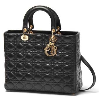 Dior クリスチャンディオール スーパーコピー レザーハンドバッグ 2WAY Lady Dior レディディオール ブラック ゴールド cal44560 no レディース